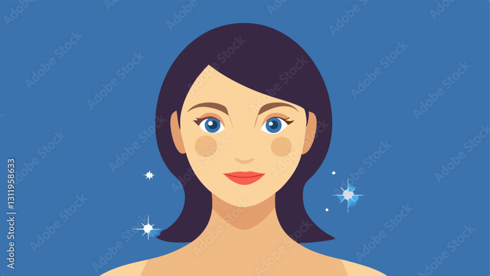 Aufkleber youthful glow a closeup of smooth glowing skin highlighting the outer layer with sparkles and light 