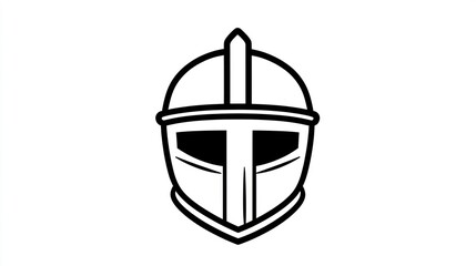 Fototapeta premium Medieval Helmet Silhouette, Simple Design, for Gaming or Historical Illustration
