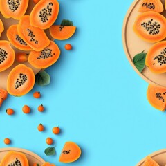 Seamless A plate of sliced papa papas artfully arranged to highlight their freshness and flavor for a culinary presentation