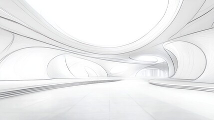 Fototapeta premium Modern white architectural interior space