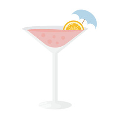 Lemonade beverage illustration clip art flat design with lemon slices in circle pieces. cocktail juicy yellow tropical fruits in concept of summer fresh and citrus.