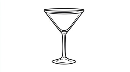 Outline drawing of a martini glass