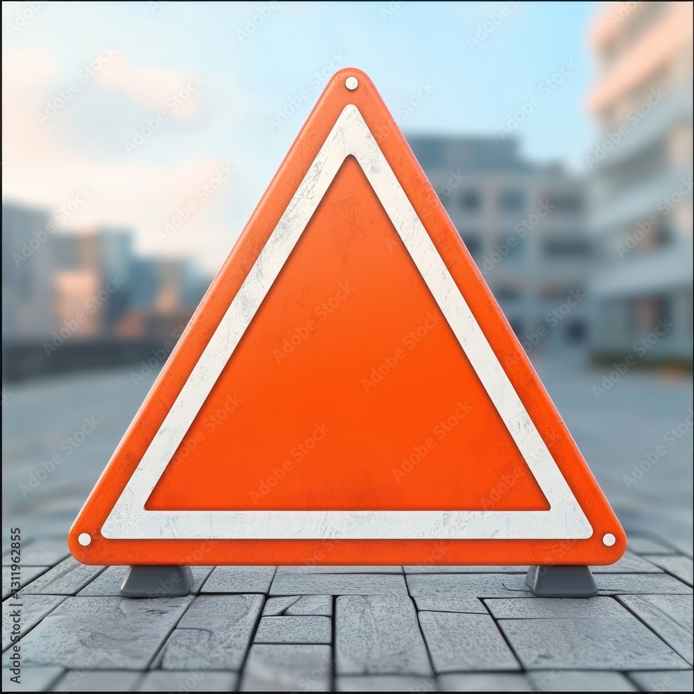 Aufkleber 3d triangular warning sign, bold design with a clear area for text, perfect for safety warnings.