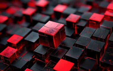 Fototapeta premium 3D abstract deep red background