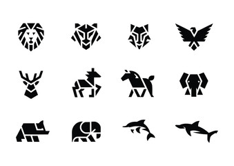 Fototapeta premium Animal Icon Vector Collection – Minimalist and Modern Outline Design