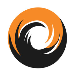 Obraz premium Abstract Swirl: Dynamic orange and black design represents motion and energy