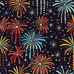 Fototapeta premium Stunning fireworks on a black background creating dramatic visual effects for celebrations and festivities