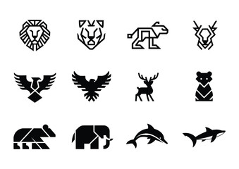 Obraz premium Animal Icon Vector Collection – Minimalist and Modern Outline Design