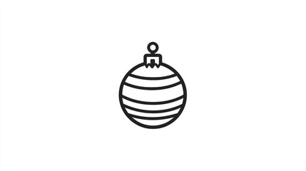 Simple black line art Christmas ornament (1)