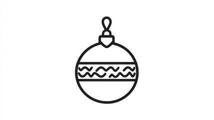 Obraz premium Simple black line art Christmas ornament (4)