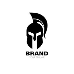 Spartan Helmet Logo. Spartan Helmet Logo Design. Spartan Helmet Logo Brand. Spartan Helmet Logo Vector Design Isolated on White Background