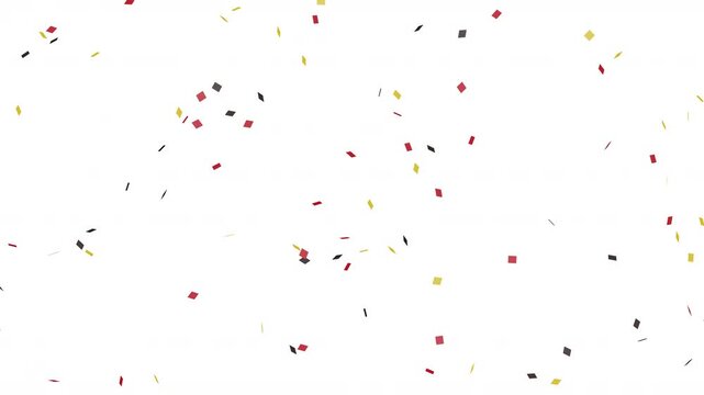 シンプルな3色紙吹雪のループ動画（赤・黒・黄）