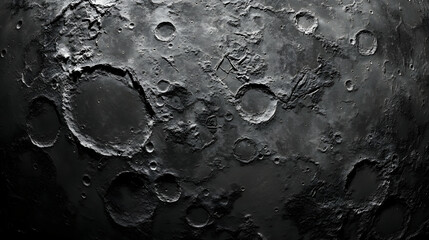 Monochrome lunar cratered celestial surface landscape
