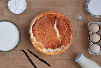 délicieuse tarte au fromage blanc maison avec les ingrédients 