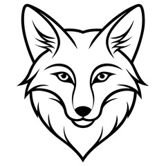 Fototapeta premium Arctic Fox head silhouette vector illustration icon , logo type.