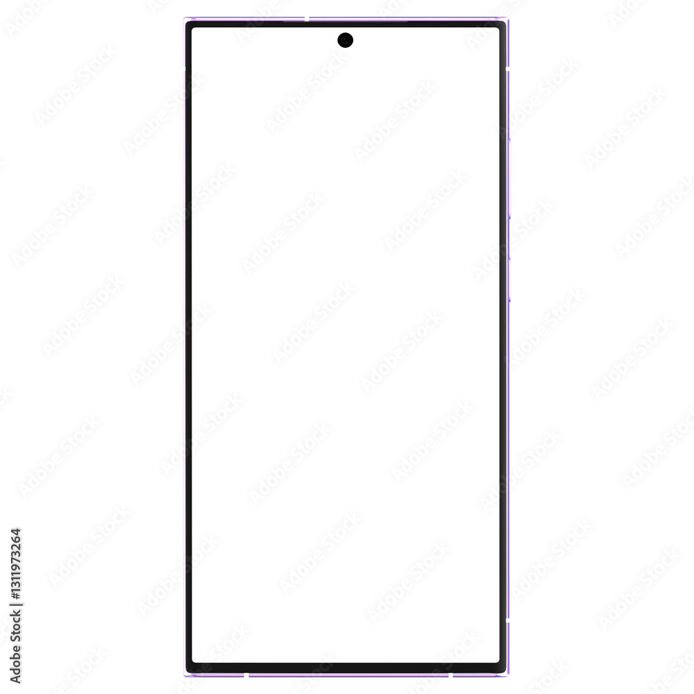 Canvas Prints photo of smartphone similar to android device without background. white screen. violet color. templa