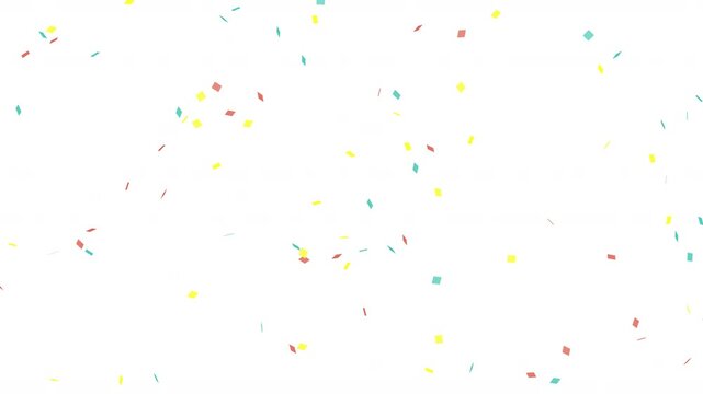 Loop video of simple three-colored confetti (orange, green, yellow) Only 4K has alpha channel.