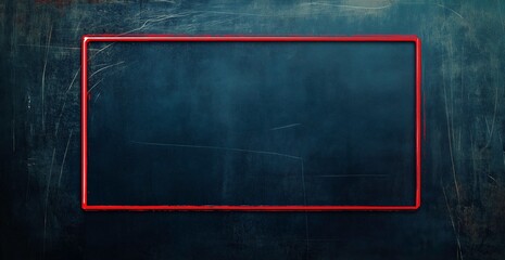 Chalkboard Canvas: A blank chalkboard framed in a bold red border, ready to display your message or creative vision.