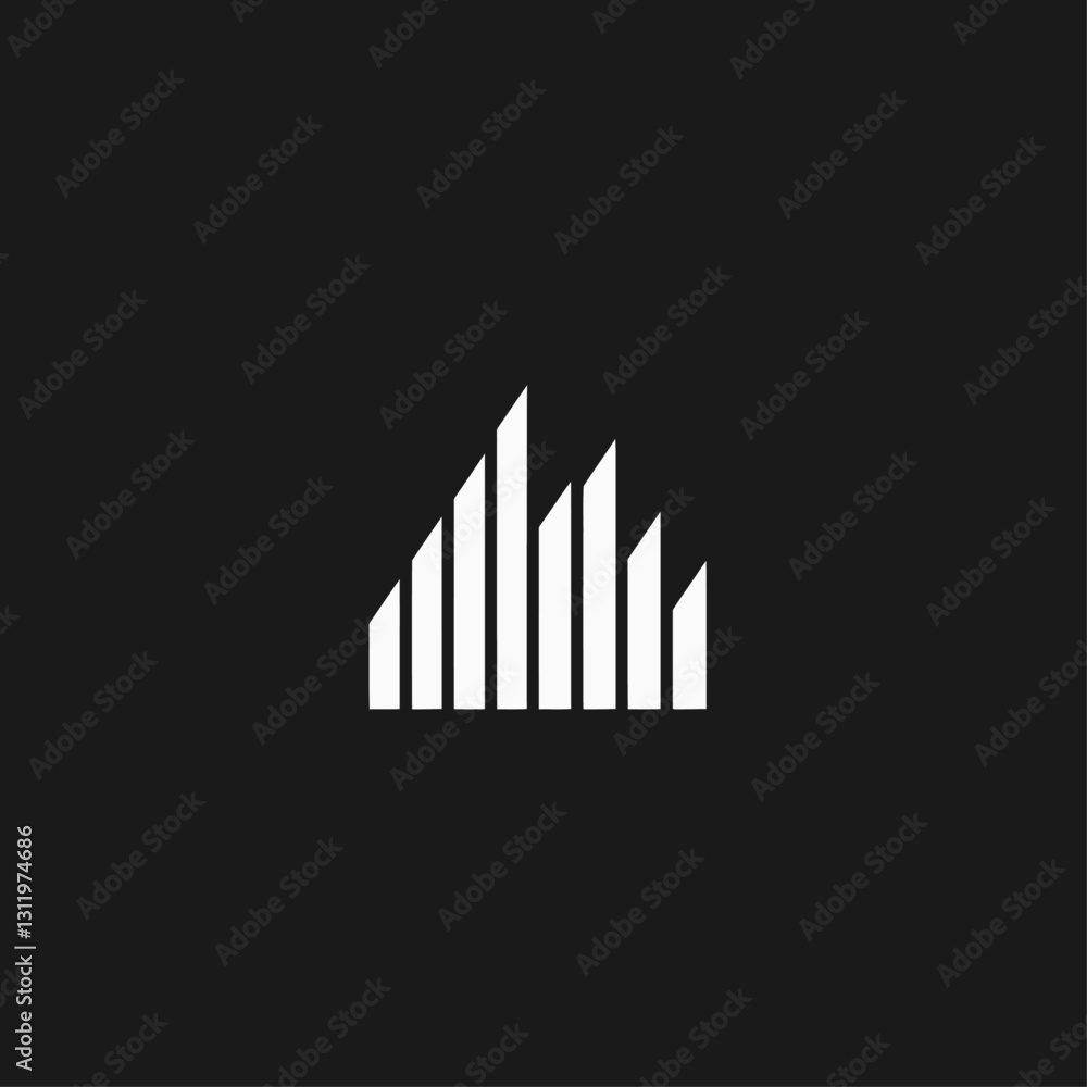Poster white bars graph signal on black background representing data analysis.