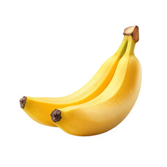 A fresh yellow banana isolated on Cutout background.PNG