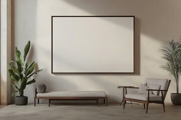 Ultra Hd Picture of on Wall in Gallery with Picture Frame Mockup Minimalistic Design