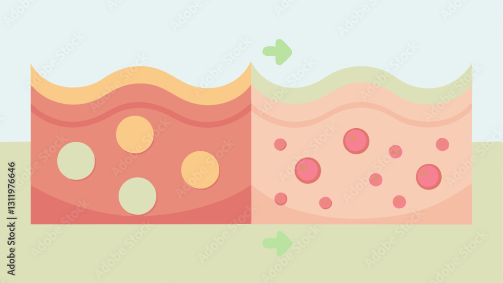 Poster skin texture improvement an illustration showing a texture map of skin before and after using the cr