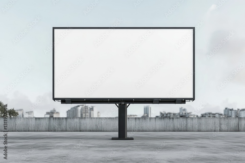 Aufkleber blank white horizontal billboard isolated on light background front view mockup 3d rendering