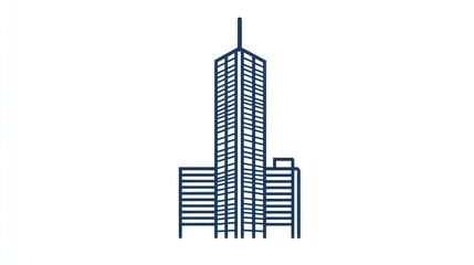 Obraz premium Modern skyscraper city skyline illustration