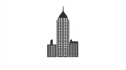 Fototapeta premium Simple city skyline illustration, urban architecture, background, business use