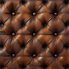 Fototapeta premium Elevated Close-Up Of Luxurious Tufted Brown Leather Two