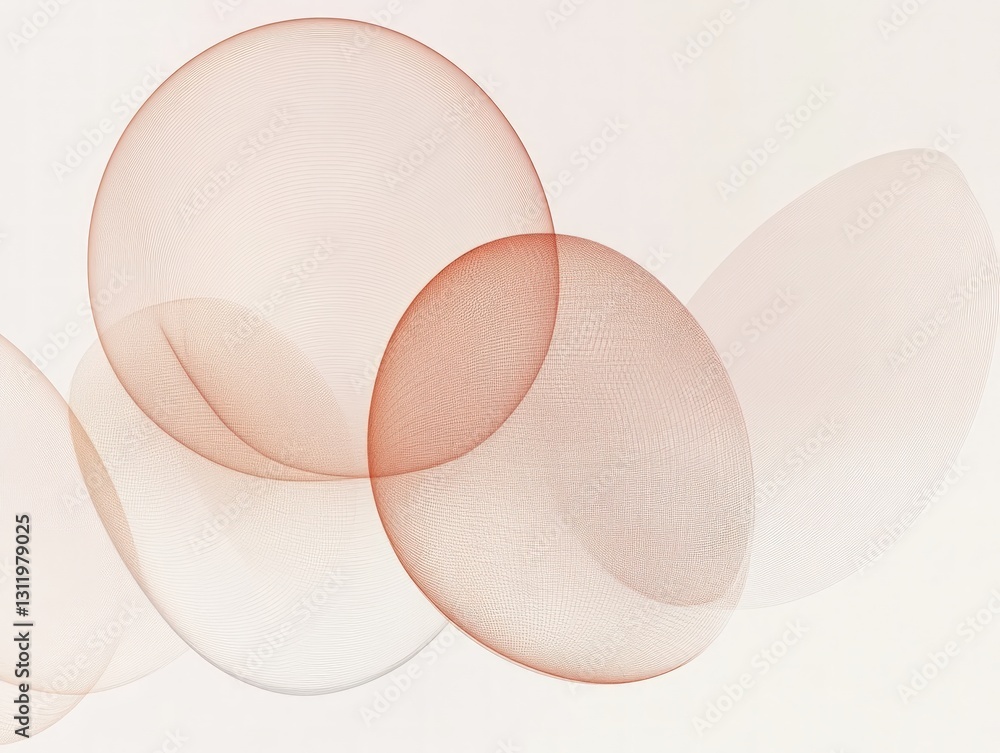 Aufkleber abstract composition of translucent overlapping spheres in gradient shades over neutral background