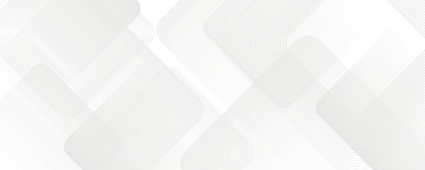 3D white geometric abstract background overlap layer on bright space with rounded rhomb effect decoration