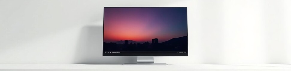 Minimalist gray online music player on white backdrop, play, player