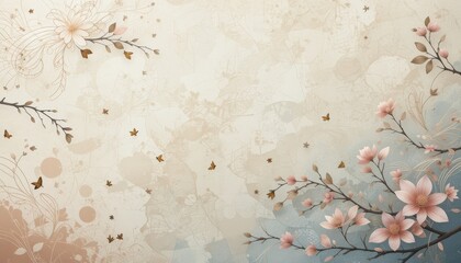 Floral design artwork digital art decorative background whimsical aesthetic