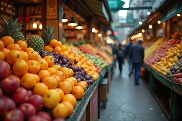 Colorful display of fruits captivates visitors
