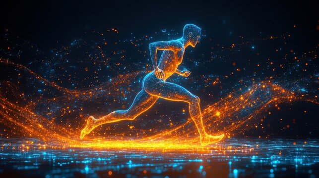 Futuristic runner, digital art