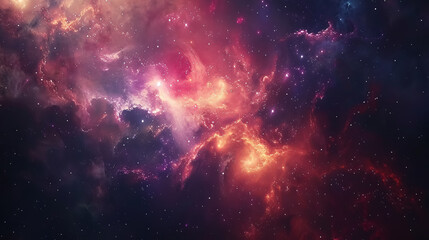 Fototapeta premium Embark on a celestial journey through mesmerizing nebulae and galaxies in the infinite cosmos. Explore the wonders of the universe, from nebulae to distant star fields.