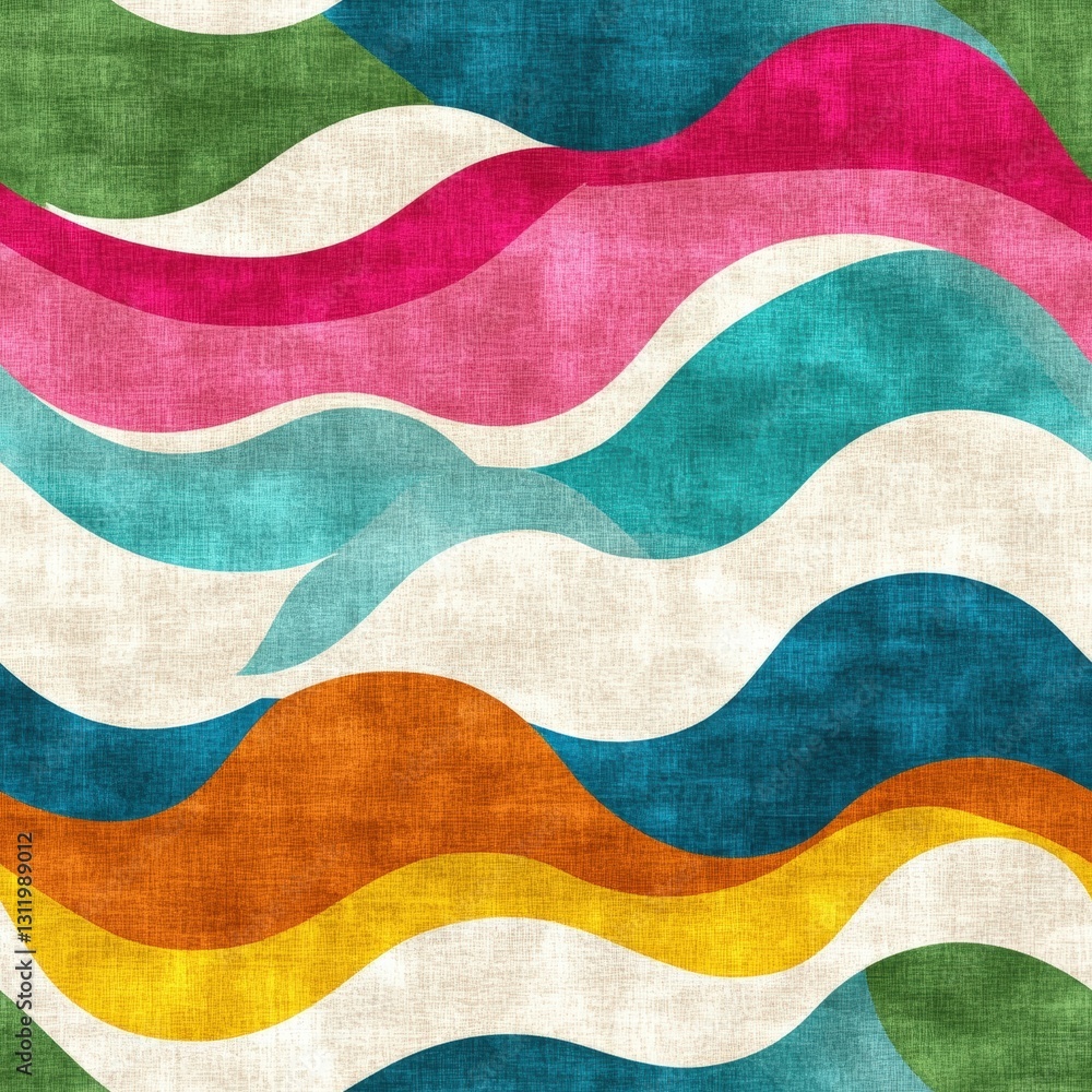 Poster seamless colorful wave pattern with fluid motion and dynamic flow creating a captivating visual expe