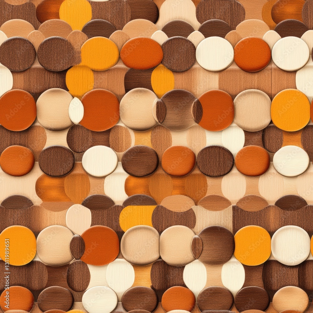 Poster seamless wall of circles featuring a series of uniform and varied sizes creating a unique textured s