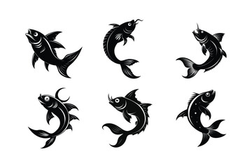 Moonshadow Lanternfish silhouette vector illustration