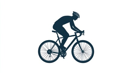 Fototapeta premium Silhouette of cyclist in profile