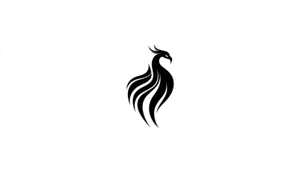 Obraz premium Stylized phoenix silhouette, graphic design, isolated, for logo use