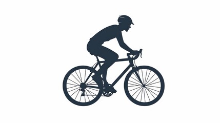 Obraz premium Silhouette of cyclist riding a road bike