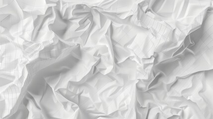 Obraz premium a crumpled white paper with a faint grid overlay, depicted with hyper-realistic detail. The texture should show intricate folds and creases