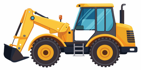 Powerful Yellow Excavator Tractor Machine for Construction and Demolition Work