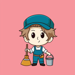 chibi character janitor
