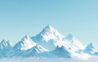 Obraz premium A snow-covered mountain range with a clear blue sky above