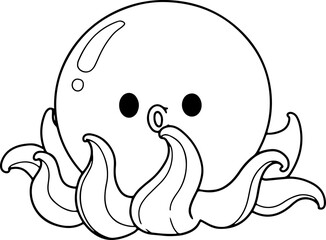 octopus doodle hand drawn