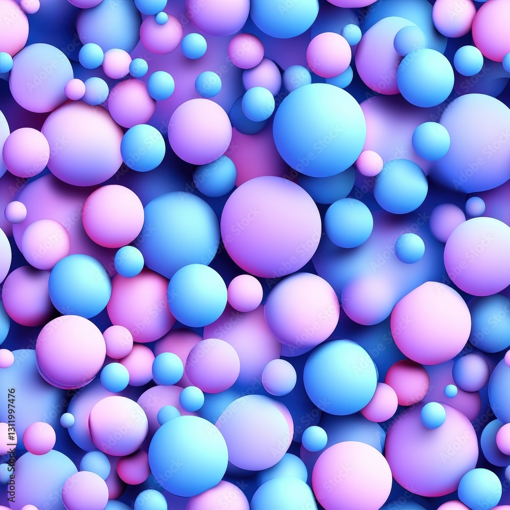 Poster seamless a collection of blue and pink balls arranged neatly on a smooth surface with a soft focus b