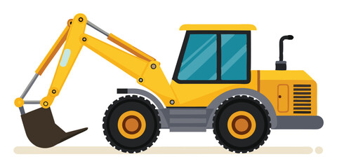 Powerful Yellow Excavator Loader Machine for Construction and Digging